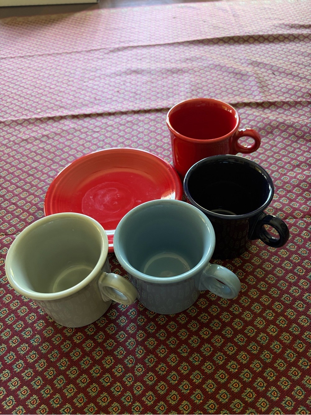 Fiesta Ceramic Coffee Mugs plate Set of 6